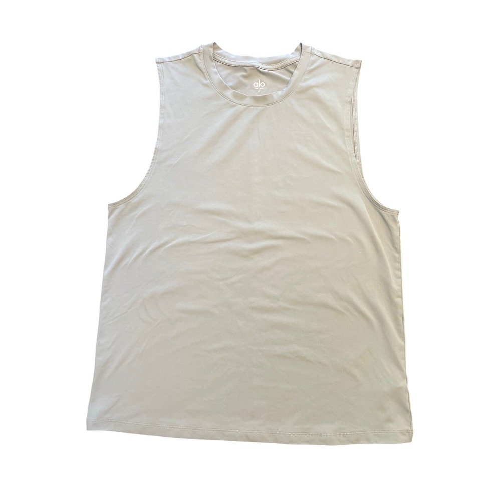 Alo Yoga Triumph Muscle Tank Mens Medium Sage Green Sleeveless Activewear Top